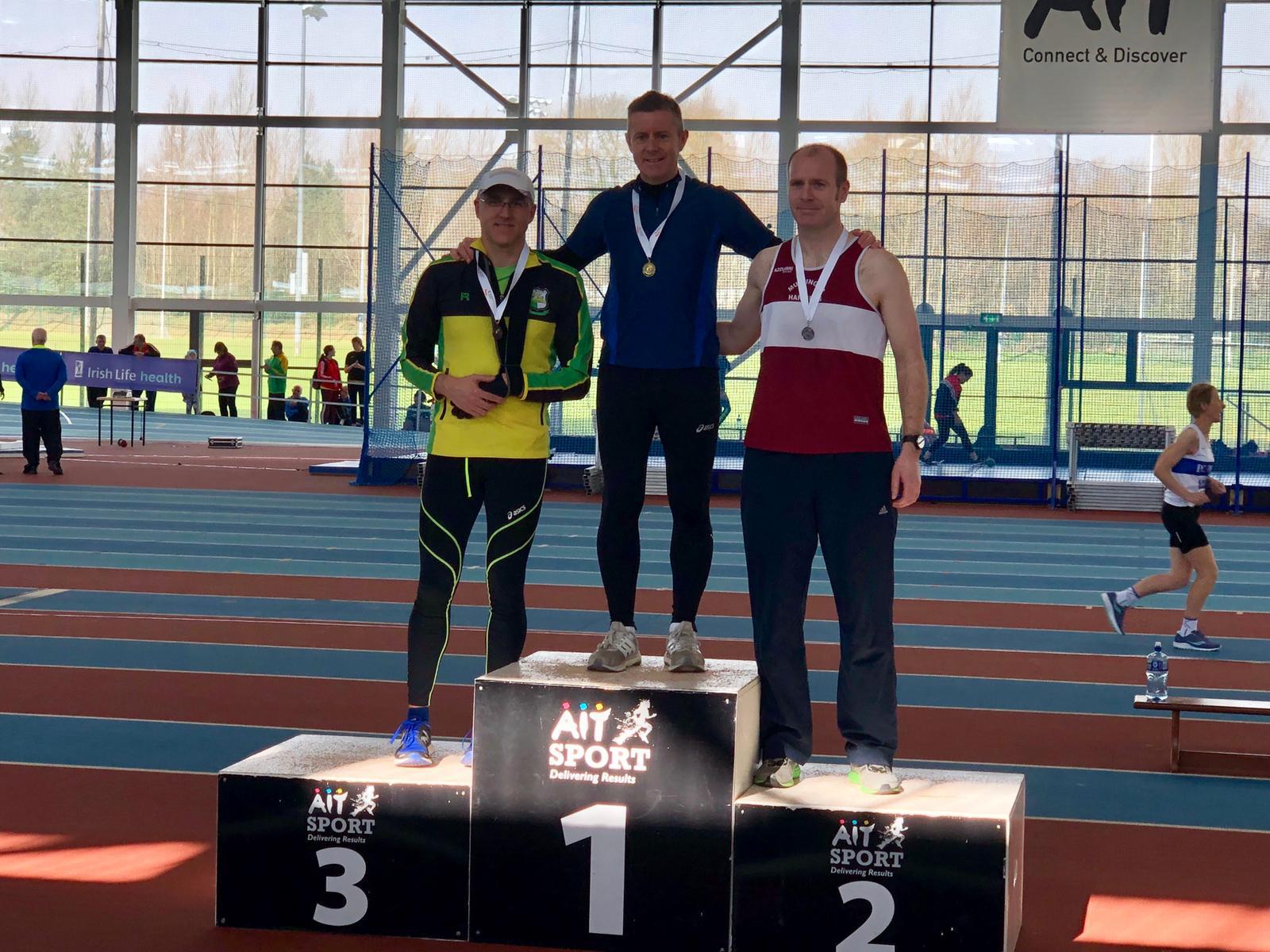 Andrew on the podium at the National Indoor Championships